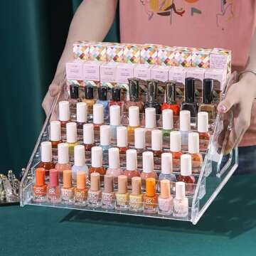 LoengMax Sunglasses Organizer -Nail Polish Organizer - Clear Eyeglasses Display - Eyeglasses Storage - Essential Oils Holder(5 Layer)