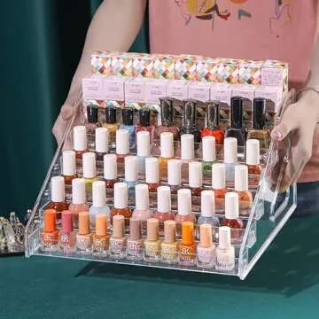 LoengMax Sunglasses Organizer -Nail Polish Organizer - Clear Eyeglasses Display - Eyeglasses Storage - Essential Oils Holder(5 Layer)