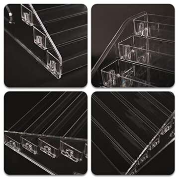 LoengMax Sunglasses Organizer -Nail Polish Organizer - Clear Eyeglasses Display - Eyeglasses Storage - Essential Oils Holder(5 Layer)