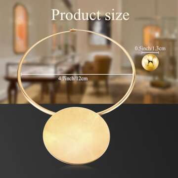 Yinkin African Jewelry Sets Gold Necklace Earrings, African Statement Collar, Stud Earrings for Nige...