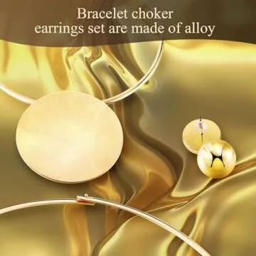 Yinkin African Jewelry Sets: Gold Necklace and Earrings