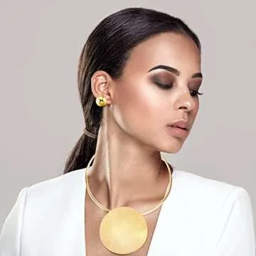 Yinkin African Jewelry Sets: Gold Necklace and Earrings