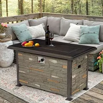Vicluke 44" Aluminum Propane Fire Pit Table for Outdoor