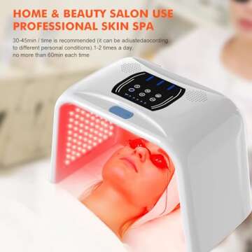 Holsn Red Light Therapy for Face Body 7 Color LED Therapy Light Photon LED Light Therapy Lamp with Spray, Professional LED Face Mask Light Therapy Mask Facial Beauty Machine SPA Skin Care Rejuvenation