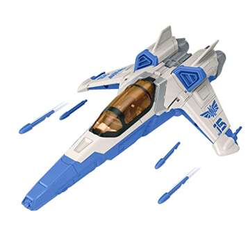 Mattel Disney and Pixar Lightyear Vehicle & Figure Toy, 20-in XL-15 Spaceship with 5-in Buzz Figure, Eject Action & Projectiles