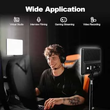 Pixel P30 LED Video Light Kit, 2-Pack Bi-Color Studio Light, 2500-6500K Dimmable Photography Lights, Panel Light with Gooseneck Tubes for Game Streaming/Film/Video Recording