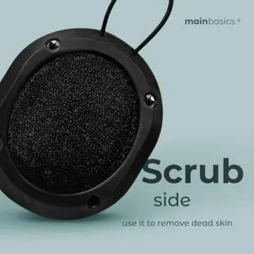 MainBasics Shower Tool Duo 2-1 Shower Loofah Sponge and Exfoliating Body Scrubber (2 Pack)