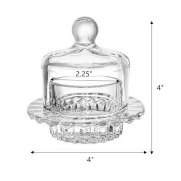 Frcctre 2 Pack Glass Butter Dish Set for Elegant Serving