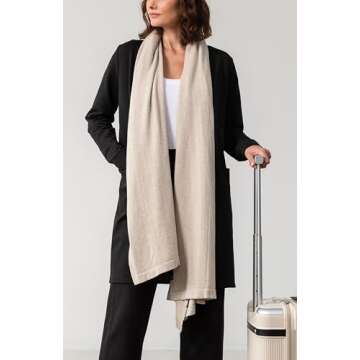 zestt Dreamsoft Travel Scarf, Wrap and Shawl, Organic Cotton, Birch