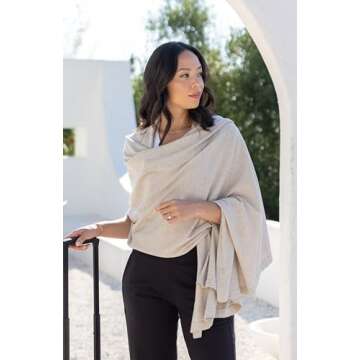 zestt Dreamsoft Travel Scarf, Wrap and Shawl, Organic Cotton, Birch