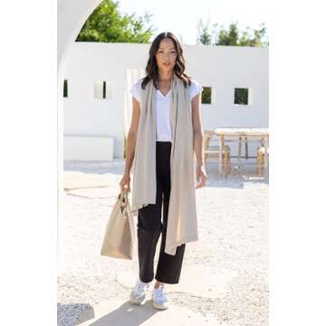 zestt Dreamsoft Travel Scarf, Wrap and Shawl, Organic Cotton, Birch