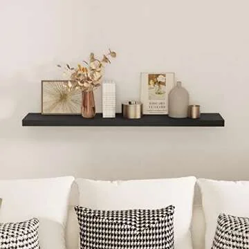 Arceisle 24" Black Floating Shelves for Stylish Storage