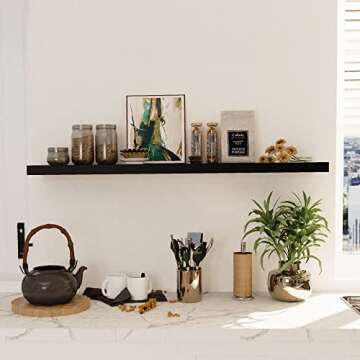 Arceisle 24" Black Floating Shelves for Stylish Storage