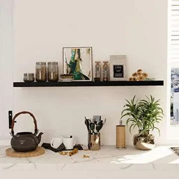 Arceisle 24" Black Floating Shelves for Stylish Storage