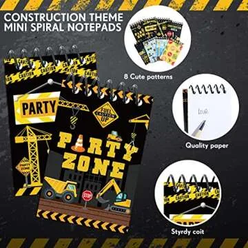 Containlol Mini Construction Notebooks for Kids' Parties