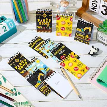 Containlol Mini Construction Notebooks for Kids' Parties