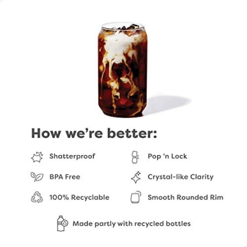 TOSSWARE POP Recyclable Plastic Drinking Glasses Set of 12