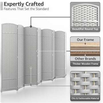 Sorbus Room Divider 8 Panels: Stylish Privacy Screen