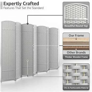 Sorbus Room Divider 8 Panels: Stylish Privacy Screen