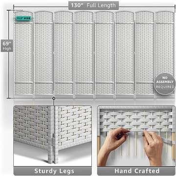 Sorbus Room Divider 8 Panels: Stylish Privacy Screen