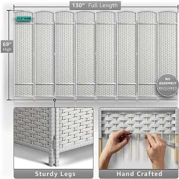 Sorbus Room Divider 8 Panels: Stylish Privacy Screen