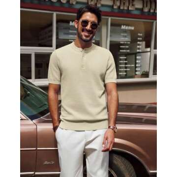Shop PJ PAUL JONES Knitted Henley T-Shirt - Summer Style Essential