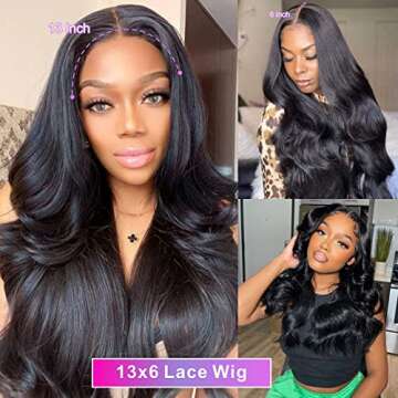 Aicrelery 13x6 Lace Front Wigs Human Hair 13x6 Body Wave HD Lace Frontal Wigs for Black Women Pre Pl...