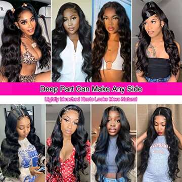 Aicrelery 13x6 Lace Front Wigs Human Hair 13x6 Body Wave HD Lace Frontal Wigs for Black Women Pre Plucked With Baby Hair Bleached Knots 180 Density Glueless Frontal Wig Full and Thick 26 Inch