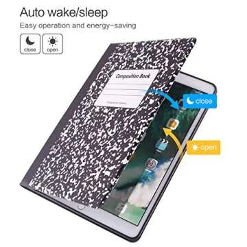 Vimorco ipad Air 3 Case 2019, Ipad pro 10.5 Inch Case 2017/2019, Premium Leather Folio Stand Case, Soft TPU Back Cover [Auto Sleep/Wake Feature], Composition Book