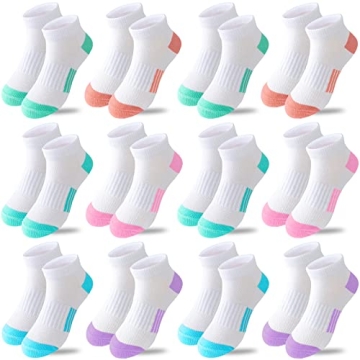 Bemeol Girls Ankle Socks 12 Pairs for Active Kids