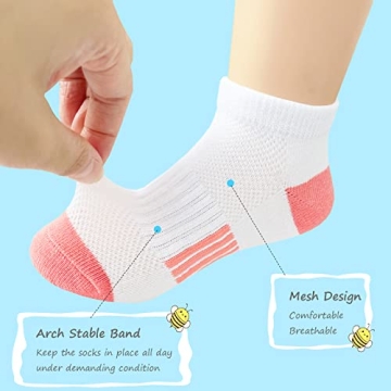 Bemeol Girls Ankle Socks 12 Pairs for Active Kids
