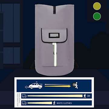 SUOVOCK laundry bag backpack, extra-large heavy duty laundry bags, laundry backpack for college students, with drawstring closure (Light purple laundry bag backpack)