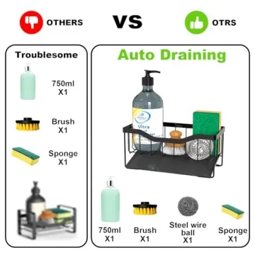Vanwood Sponge Holder - Auto-Draining Kitchen Caddy