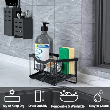 Vanwood Sponge Holder - Auto-Draining Kitchen Caddy