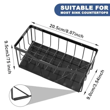 Vanwood Sponge Holder - Auto-Draining Kitchen Caddy