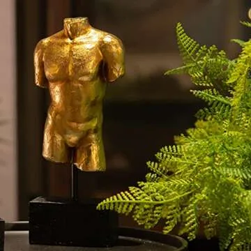 Guichifun Sculptures Home Decor Bust Male Statue - Figure Resin Decoration Modern Gold Decorative Figures Home Art Sculpture Christmas Birthday Gifts for Men&Women 3 X 1.5 X 8.5 Inch
