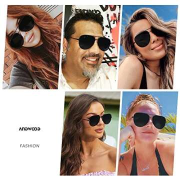 ANDWOOD Oversized Aviator Sunglasses - Stylish UV Protection