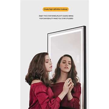 LAIYA Full Length Mirror with LED Lights 65" x 21", Free Standing Floor Mirror, Wall Mounted Hanging Mirror, Lighted Vanity Body Mirror, Full-Size Tall Mirror, Dimming & 3 Color Modes