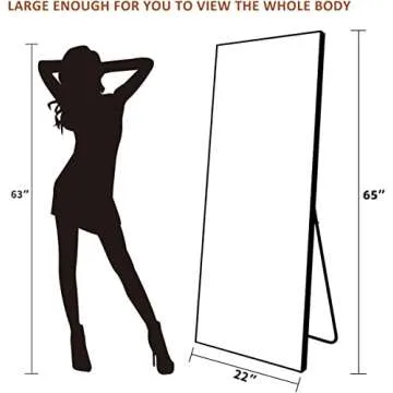 LAIYA Full Length Mirror with LED Lights 65" x 21", Free Standing Floor Mirror, Wall Mounted Hanging Mirror, Lighted Vanity Body Mirror, Full-Size Tall Mirror, Dimming & 3 Color Modes