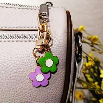 Yaihsuy Cute Flower Keychain Charms for Bag Accessories