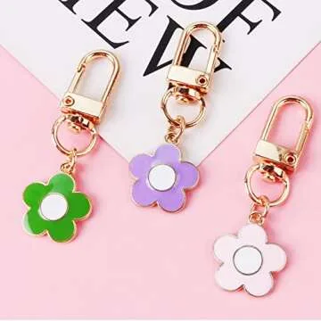Yaihsuy Cute Flower Keychain Charms for Bag Accessories