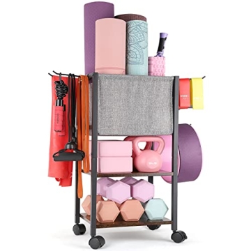 Yoga Mat Storage Rack - Home Gym Organizer for Mats & Weights