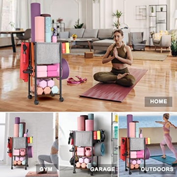 Yoga Mat Storage Rack - Home Gym Organizer