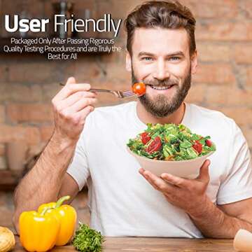 Green Tree Products Disposable Paper Bowls, 32 Oz [50 Pack] Large Bowl-100% Compostable, Biodegradable, Eco-friendly - Convenient for Daily Use for Salad, Hot Soup, and Pasta