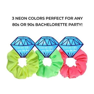 Neon 80s Scrunchies Pack for Bachelorette Parties