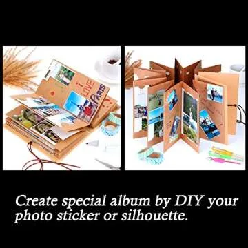 Mudder Scrapbooks Hardcover Photo Albums 4 x 6 Inch Photos Hand Made Kraft Paper for DIY Scrapbooking Anniversary Sketchbook Wedding Valentines Day Gifts