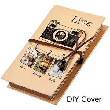 Mudder Scrapbooks Hardcover Photo Albums 4 x 6 Inch Photos Hand Made Kraft Paper for DIY Scrapbooking Anniversary Sketchbook Wedding Valentines Day Gifts