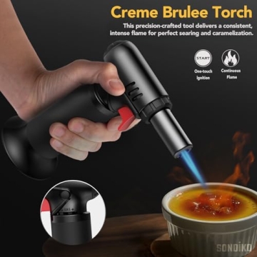 Sondiko Butane Torch with Adjustable Flame and Fuel Gauge