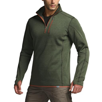 CQR Men's Thermal Fleece Quarter Zip Sweater | Warm & Versatile for Outdoor or Casual Use