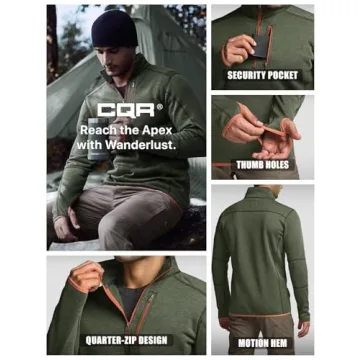 CQR Men's Thermal Fleece Quarter Zip Sweater for All Occasions